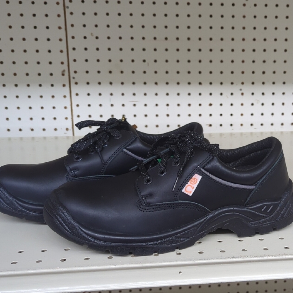 Men's Black Leather Work Sneakers